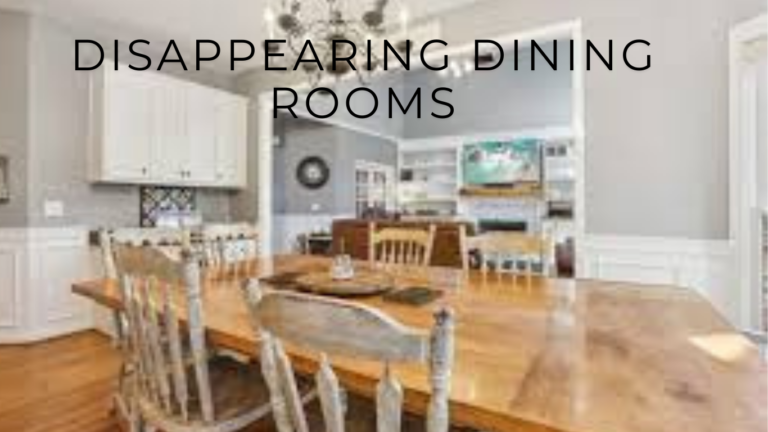 A modern living space illustrating the concept of disappearing dining rooms with an open layout.